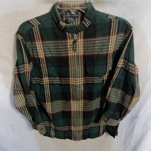 Lauren Ralph Lauren Men’s Flannel Shirt Size Small Green Plaid Full Zip Outdoors